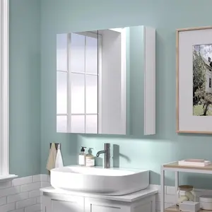 24x24 inch Bathroom Wall Cabinet, Saver Storage Cabinet,  Cabinet with 2 Door and Adjustable Shelves, White(Assembly Required)