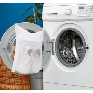 Large Mesh Sneaker Washing & Drying Bag | Adjustable Strap Fits Most Dryers 15.5x15.5" | Optimal Air Circulation, Easy to Use & Clean | Essential Shoe Laundry Tool