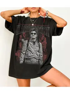 Steve Harrington T-shirt, unisex pattern T-shirt, 80s TV show shirt, retro clothing fan, unisex, hip-hop, comfortable and breathable