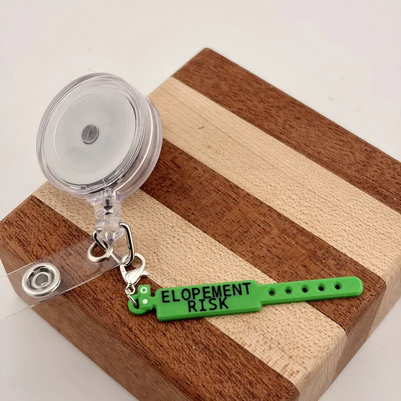 Elopement Risk charm - Funny nursing badge reels