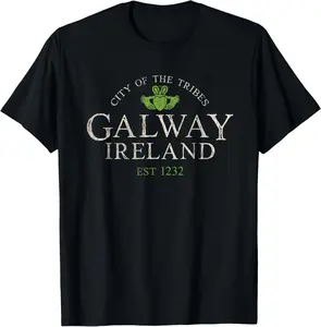 100%cotton Vintage Irish Souvenir Gifts: Claddagh Galway Ireland T-Shirt women's  graphic  tees