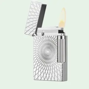[NEW Shop Sale] DUPONT SunFlower Engraved Metal Sliver Lighter (NO FUEL), Profect gifts boyfriend