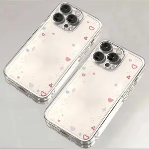 Little Moon Little Star Space Transparent Mobile Phone Case, Suitable for Apple iPhone 17 Pro Max, Air 16 15 14 13 12 11 XS XR X 8 7 Mini Plus Pro Max SE Series Mobile Phone Case, Holiday Gift, Birthday, Girlfriend, Boyfriend, Friend or Yourself