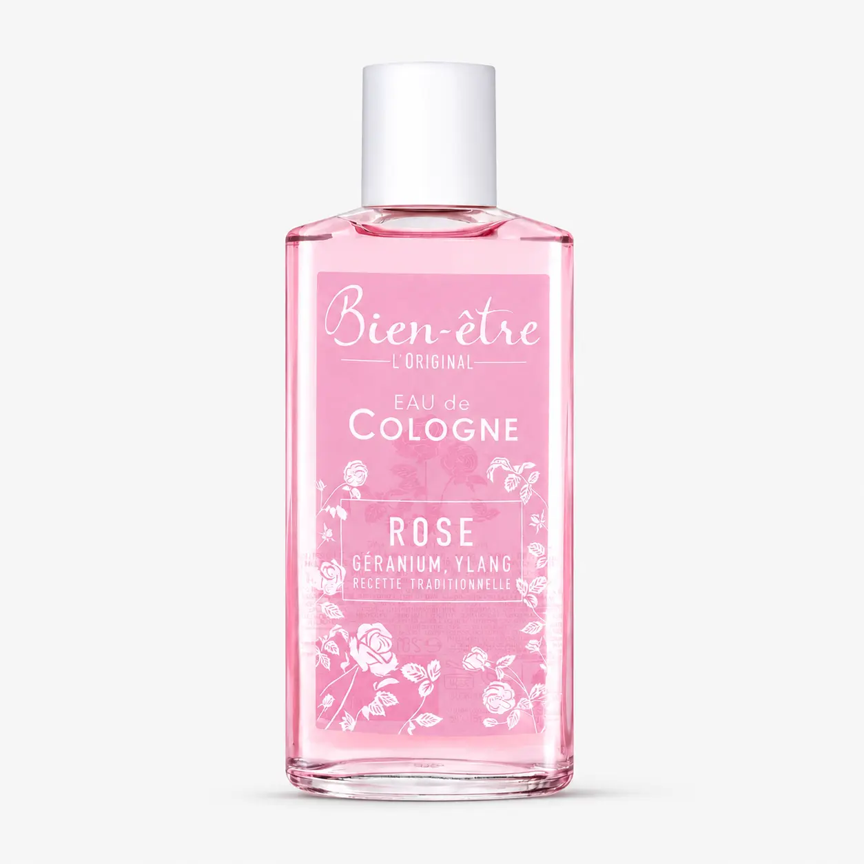 Bien-etre L'Original Eau de Cologne Rose 250ml | Rose Geranium and Ylang Floral Splash Cologne for Women and Men, Made in France
