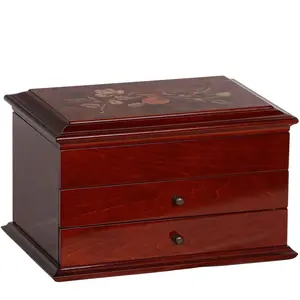 Mele & Co. Brayden Wooden Jewelry Box in WalnutFinish