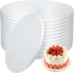 12 PCS Cake Drums 10 Inch, 10inch Drum, Cake Boards 10 Inch Round, 1/2" Thick Cardboard, Sturdy Circle, Base para Pastel Cardboard Base White Cake Boards for Wedding