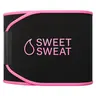 Sweet Sweat Ab Trainer for Women and Men - Sweat Band Waist Trainer Belt for High Intensity Training and Gym Workouts, 5 Adjustable Sizes - Black/Pink