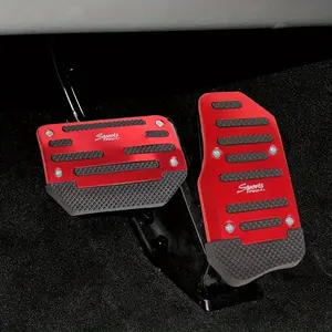 Car Accelerator Brake Pedal Pad, Anti-slip Aluminum Car Pedal Cover, Car Interior Accessories for Automatic Transmission, Foot Pedal Ergonomic