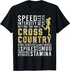 100% Cotton Cross Country Definition Words Gifts XC Runner Running Women T-Shirt