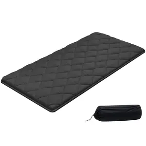 VEVOR Japanese Tatami Mat, Twin Size Foldable Japanese Tatami Mattress, Futon Mattress with Storage Bag & Fastener, 9-Layer Floor Mat for Sleeping, Dormitory, Meditation, Yoga, 80 x 39 x 3.5 in, Black