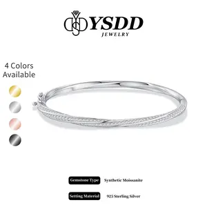 【#435 New Arrival】Refined Classic Infinity Bangle 5CT 15g vvs Synthetic Moissanite Bracelet in 925 Sterling Silver