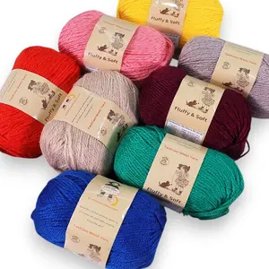 Fluffy Wool Yarn Pack of 3 - 50% Wool 50% Acrylic 300g for Knitting & Crochet by Yonkey Monkey
