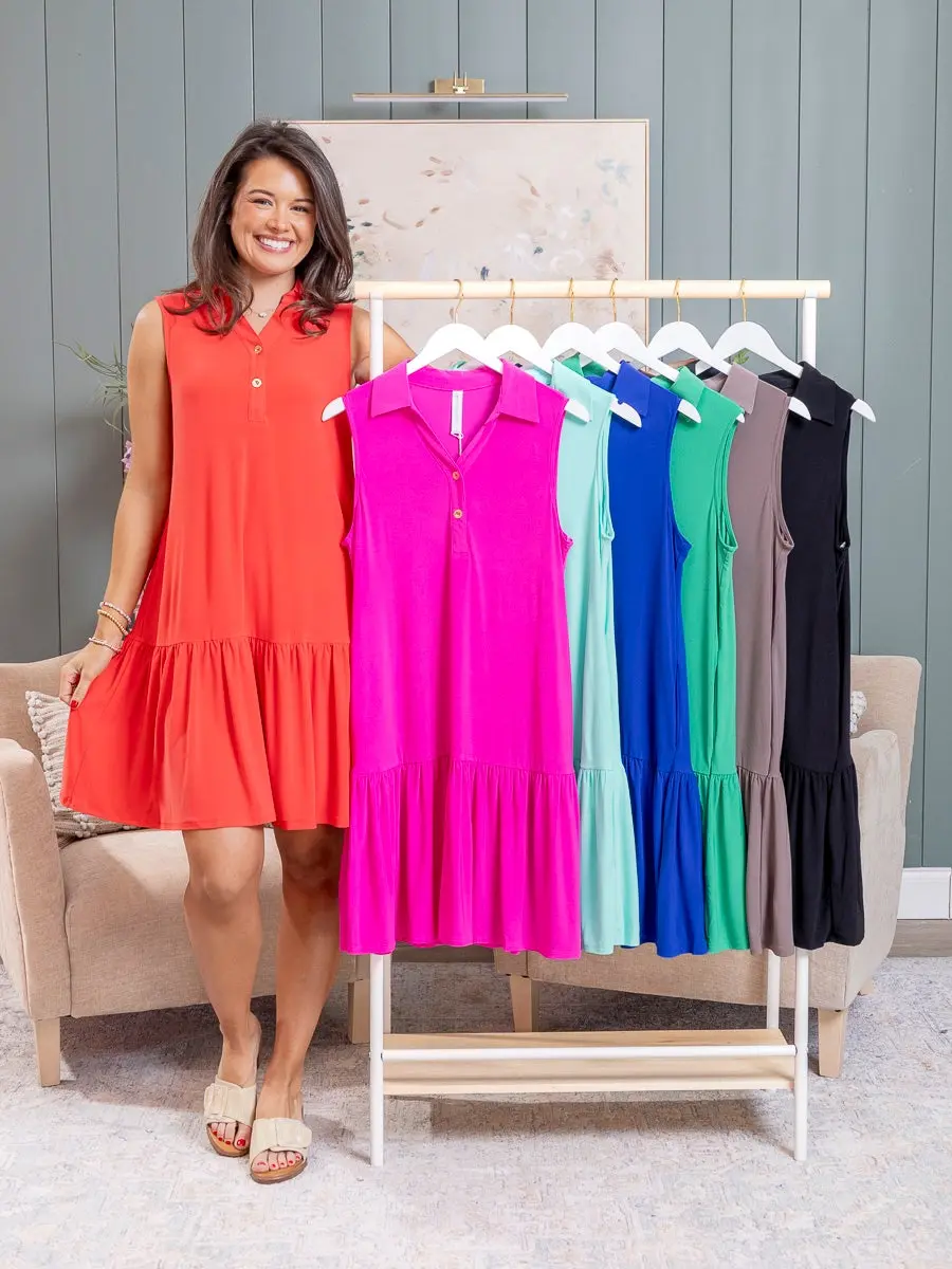 Dear Scarlett Solid Coral Sands Dress | S-3XL