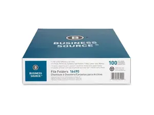 Business Source File Folder 1/3 Cut Left Tab 1-Ply 3/4" Exp. Ltr 100/BX MLA