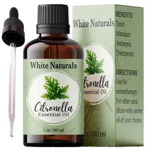 Citronella Essential Oil - Natural & Pure, Undiluted, Premium Quality Aromatherapy Oil, Therapeutic Grade Oil, Amazing for Nourished Skin, Moisturized Hair, Diffuser, Massage, Soap & Candle Making
