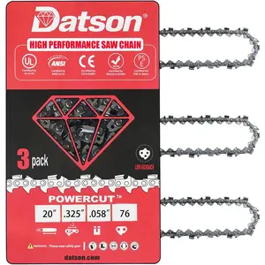 20 Inch  Chain replace for Blue Max 53543,8901,8902, VEVOR, Supmix 62cc, WEMARS ?6220G, NEOTEC NCS6200 .325" .058" 76DL (3 Chains)