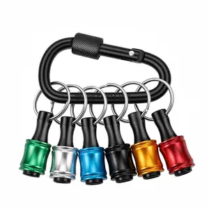 Multi-Color Aluminum Hex Bit Holder Keychain - Quick-Lock Drill Bit Extension Accessory for E-Commerce Fashion Keychain Enthusiasts