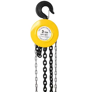 Hardware Chain hoist 6600lbs 3T capacity 10ft wIth 2 heavy duty hooks,Manual chain hoist steel construction,Yellow