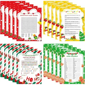 54 count Christmas Trivia Party  Cards,Christmas Code Break Trivia Scramble  Cards Set Guessing Activity for Xmas Vacation Party  Supplies Coworkers Holiday Activity