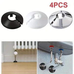 4pcs Radiator Pipe Collars Cover, Floor Decorative Radiator, Escutcheon Water Pipe Cover For Wall, Duct Faucet Accessories