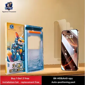 [Install guarantee]3Pcs Squirrel Treasure Screen Protector for iPhone-Clean HD and Privacy Protections Quick Installation Box,Worry-free Application,Bubble-Free,Anti-spy,Dust-proof,Fingerprint-Resistant