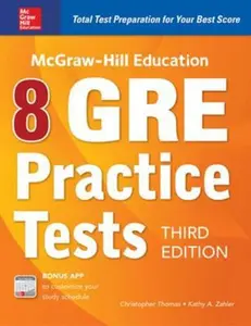 USED-McGraw-Hill Education 8 GRE Practice Tests, Third Edition by Zahler, Kathy A. (Paperback)