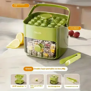 48-cube Ice Maker, Double Layer Ice Cube Maker with Lid, Ice Tray, Ice Cube Mold for Freezer, Kitchen Accessories, Household Kitchen Gadgets, Utensils