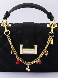 Cherry Strawberry Heart Chain Bag Keychain, Cute Cherry Keychain for Valentine's Day Gift, Perfect for Girls and Boys