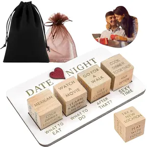 Romantic Wooden Date Dice Set for Couples Decision Game Portable Couples Dice Gift Anniversary Valentines Day Fun Relationship Game Adult Date Night Creative Ideas Complete Activity Kit Easter Special Gift Couple Game