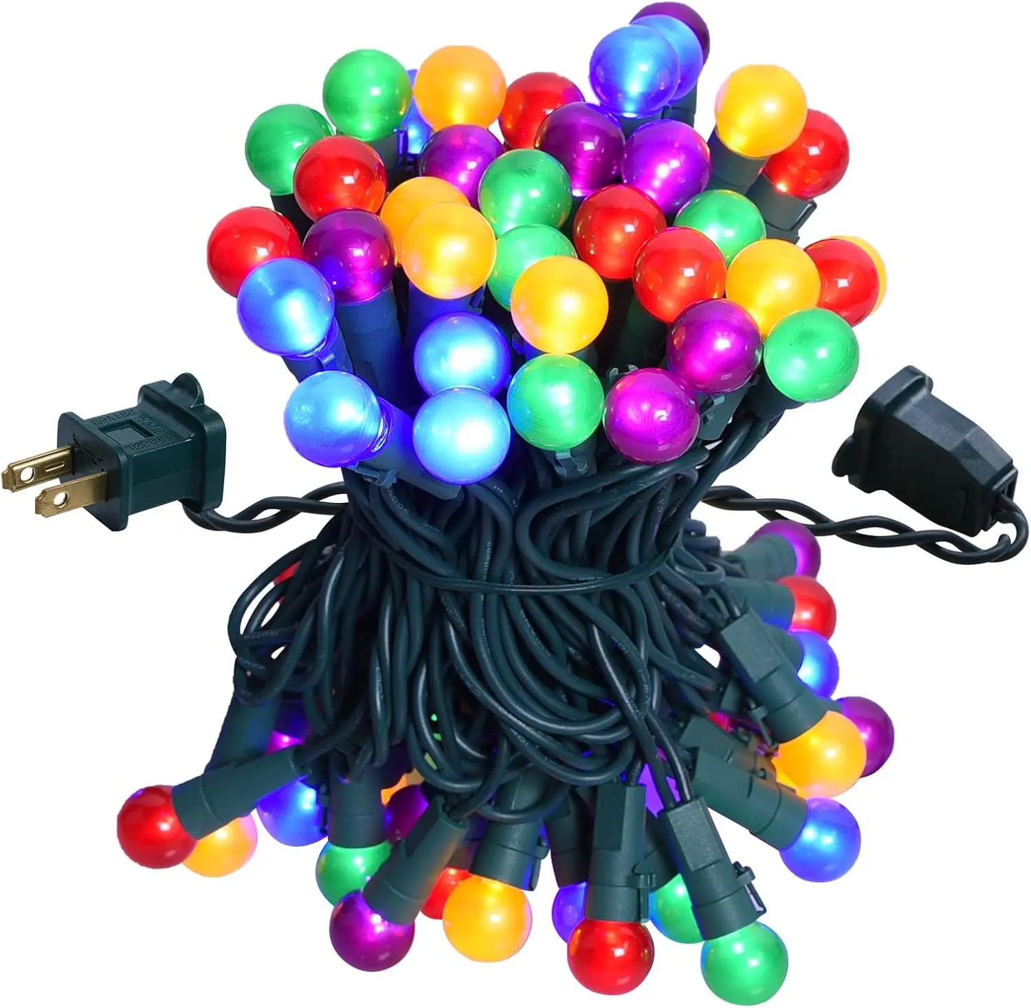 Christmas Lights Outdoor 19Ft 70 LED Chritmas Globe String Lights with Prlied Glass Bulb UL Certified Christmas Tree Lights for Tree Decor