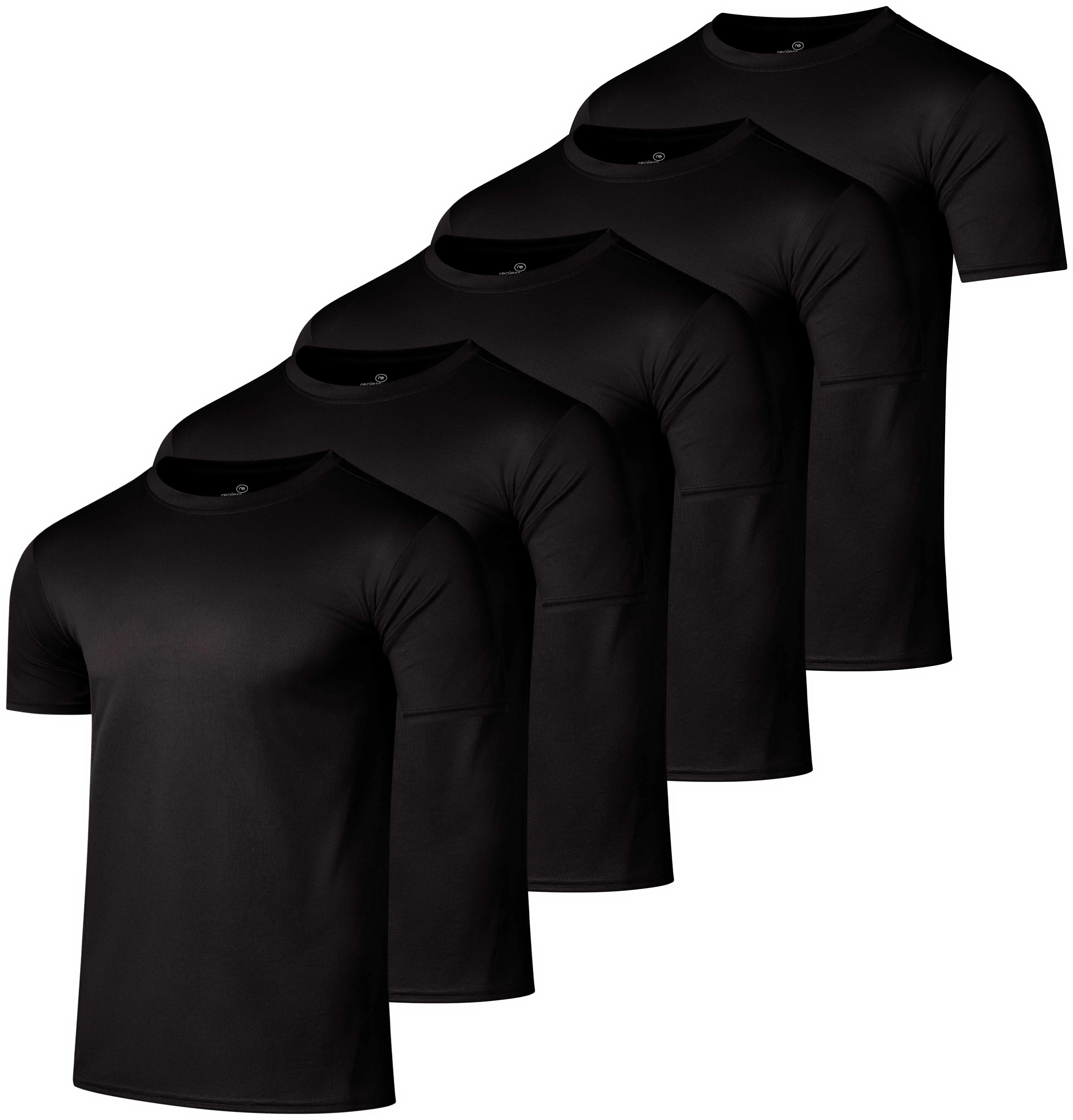 5 Pack Men's Mesh Short Sleeve Athletic T Shirts Workout Running Gym Tees