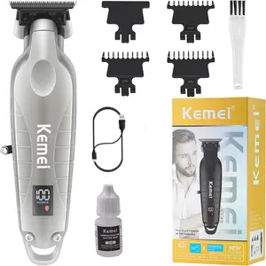 Kemei 2293 Professional Men's Beard Trimmer Wireless Clippers, Cordless Trimmers, Zero Gap Rechargeable Hair Clipper for Precision Grooming
