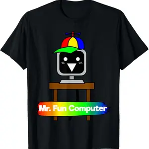 Sprunki Mr Fun Computer T-Shirt, Unisex Cotton T-Shirt, Comfortable Classic Relaxed Fit Casual Fashion