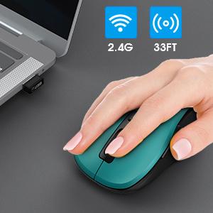 SABLUTE 2.4G Wireless Mouse for Laptop Ergonomic Design with USB Receiver & Type-C Adapter 6 Button Cordless Mouse for Windows Mac PC Notebook(non-bluetooth)