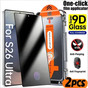 Dual Pack Privacy Tempered Glass Screen Protector for Samsung Galaxy S22 5g/s23/s24/s25 Series, Full Coverage Anti-Spy, Scratch-Resistant, Easy Install Scratch-resistant and drop-proof, one-click dust-free installation