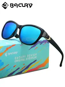 BACURY Retro Style Polarizing Film Men'S Sunglasses Classic Cat Eye Frame Daily Commuting UV Protection Driving Fishing Reduces Glare