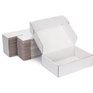 White Small Shipping Boxes - 10 Pack Corrugated Cardboard Mailer Boxes for Packaging, Mailing, Gift Giving | Sturdy, Recyclable, Perfect for Small Business Supplies, Ecommerce
