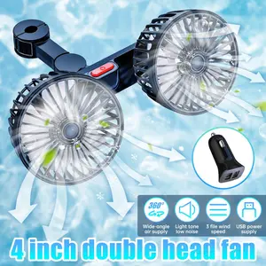Dual Fan Car Seat Cooling Fan with Free Car Charger | Small, Adjustable & Portable | Instant Relief for Hot Car Rides with 3 Speed Settings and 180 Degree Rotating Head - Ventilator