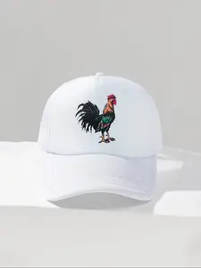Rooster Print Baseball Cap, Casual Outdoor Sports Hat for Men & Women, Adjustable Sun Protection Cap for Daily Wear, Adjustable Snapback Cap