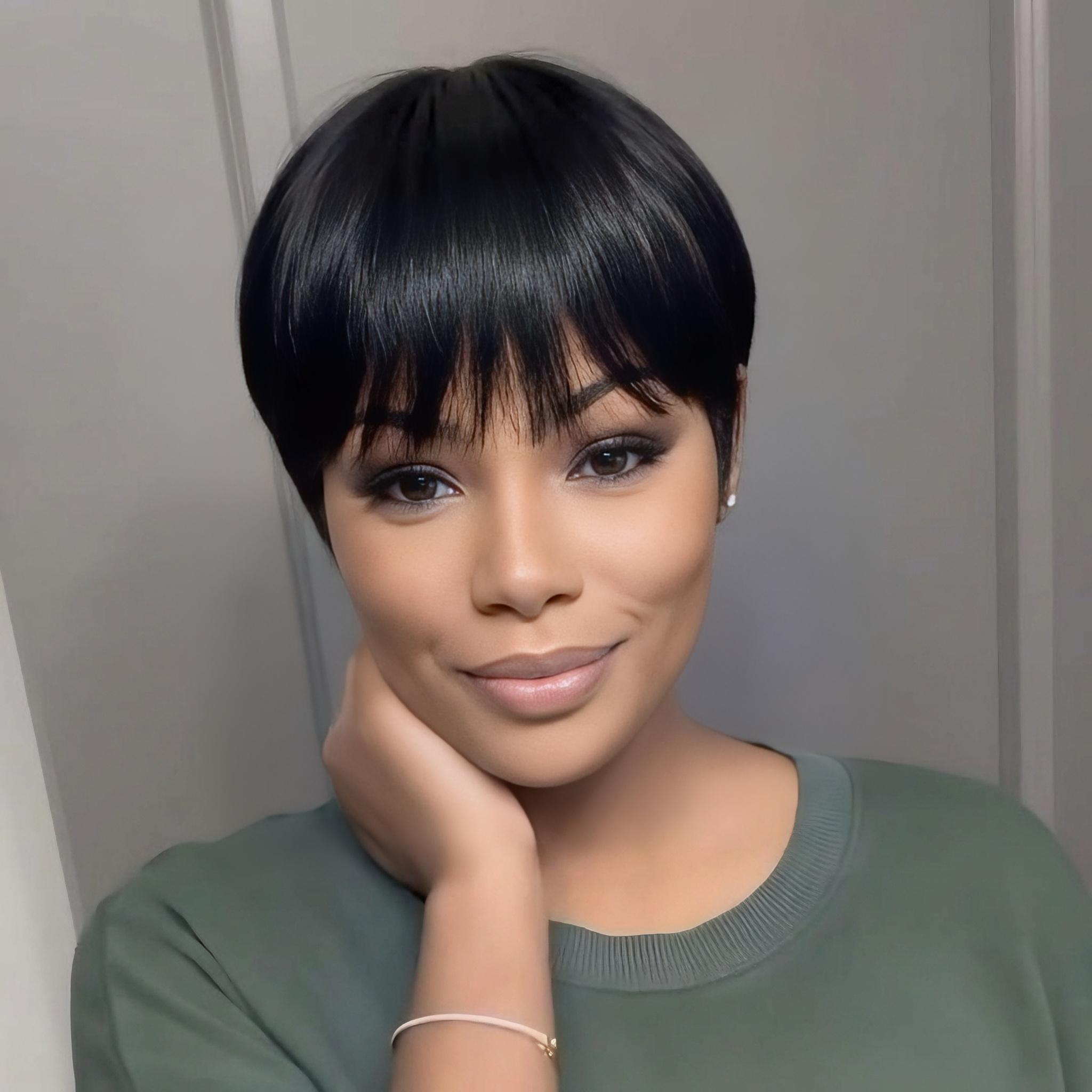 OPQHAIR  6 Inch Women' Short Wig Look Short Straight Hairstyle Suitable for Summer, Music Festivals, Parties & Casual Attire