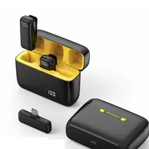 Wireless Lapel Mic, Usb Rechargeable Mic for Type-C Devices, Portable Audio Recording, Noise Reduction, Long Battery Life, Charging Box Included, Vloggers & Creators