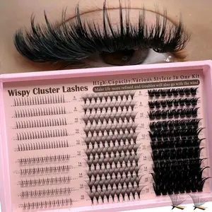 4 IN 1 Lash Clusters Long 8-16mm Lash Spikes Lower Eyelashes Reusable Bottom Lashes Eyelash Clusters Volume Individual Lashes DIY Spiky Lash Extension Manga Cluster Eyelash Extensions Mink Strips Lashes Thick
