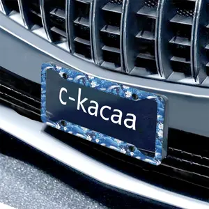 Cute Dolphin License Plate Frame with Screws, Girls Auto License Plate Frame Cover Full Set, Plate Letters Fully Visible, Universal Durable