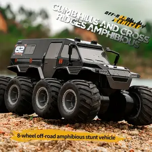 8WD Amphibious RC Monster Truck, 2.4GHz All-Terrain Off-Road Remote Control Car, Birthday Gift for Kids