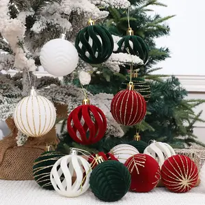 6pcs/box Christmas Balls Christmas Tree Hanging Ornaments High Quality Xmas Tree Ball Christmas Decoration 2024 Gift Plastic