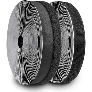 Window Screen Frame Border Tape Self Adhesive Hook and Loop Strip for DIY Net Mesh Screen Edging Strips (20'Black)
