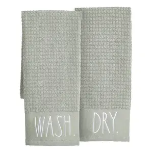 Rae Dunn Hand Towels, Embroidered Decorative Hand Towel for Kitchen and Bathroom, 100% Cotton