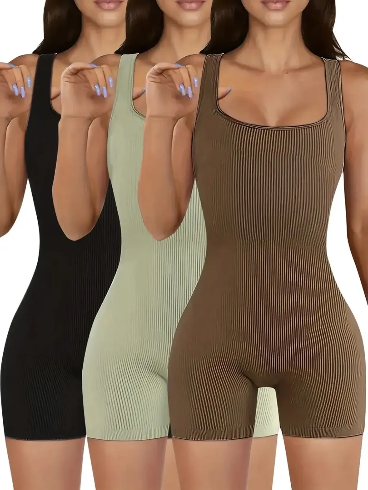 Lioness Luxe Sporty Ribbed Romper Set for Women - Women's Clothing - Womenswear