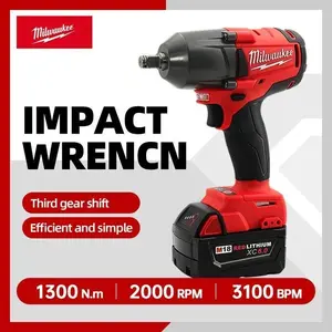 Milwaukee 18V Cordless Electric Wrench 800N.M Torque Brushless Impact Wrench with 12.0Ah Battery & Charger for Heavy-Duty Tasks