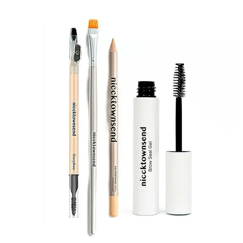 Niccktownsend Everyday Brow Set - Waterproof Definition with EveryBrow & Just Everything Pencils - Universal Shade - Coconut & Castor Oils Enriched - Effortless Application & Nourishing Gel
